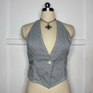Guess pinstripe halter vest